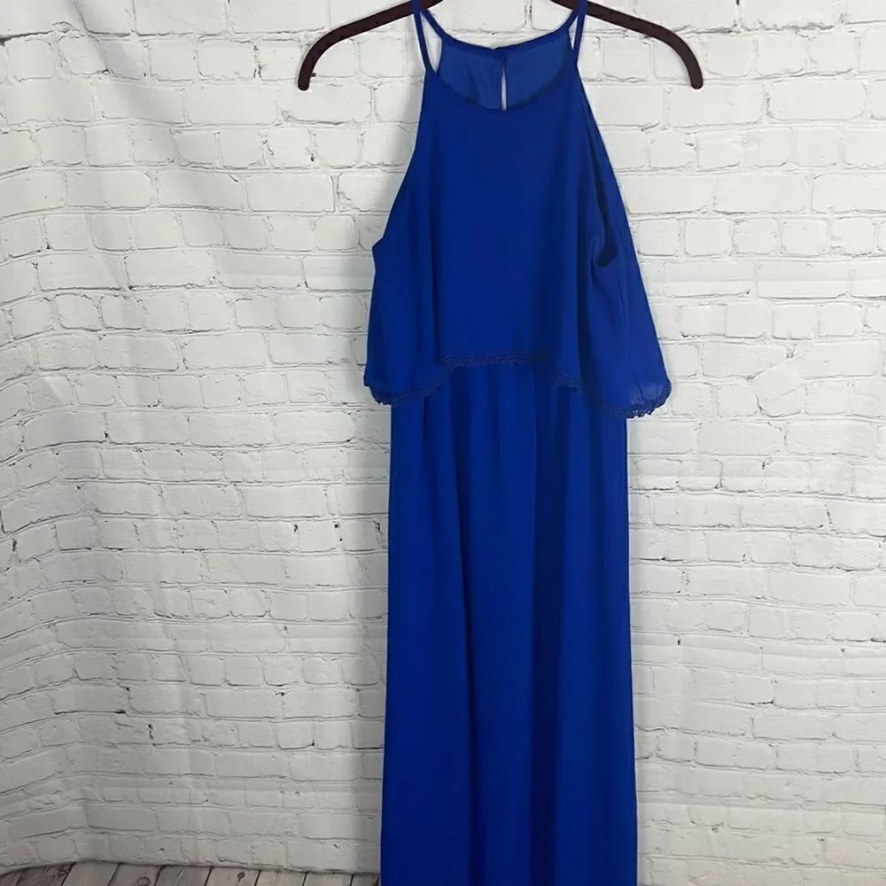 GB Blue Halter Maxi Dress